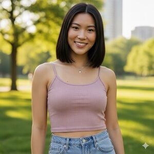 Topshop salmon color cropped tank top, size 2